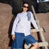 Embroidered Asymmetrical Shirt