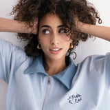 Denim Collared Polo Shirt - Baby Blue
