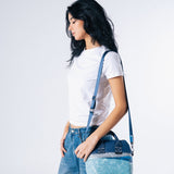 Practical Plastic Lunch bag in Blue Blocks