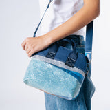 Practical Plastic Lunch bag in Blue Blocks