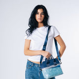 Practical Plastic Lunch bag in Blue Blocks