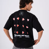 Oversized "Spread Love, Not Waste" T-Shirt - Black