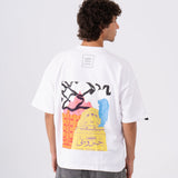 Oversized White Confetti T-shirt - Downtown Cairo Edition