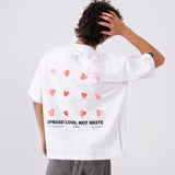 Oversized "Spread Love, Not Waste" T-Shirt - White