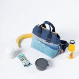 Practical Plastic Lunch bag in Blue Blocks