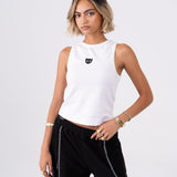 Cat Tank Top - White