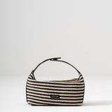 Sol Raffia Handbag - Black & Ivory