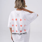 Oversized "Spread Love, Not Waste" T-Shirt - White