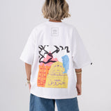 Oversized White Confetti T-shirt - Downtown Cairo Edition