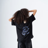 Denim Collared Polo Shirt - Black