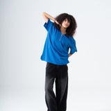 Denim Collared Polo Shirt - Royal Blue