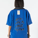 Denim Collared Polo Shirt - Royal Blue
