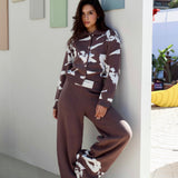 Brown Confetti Knit Set