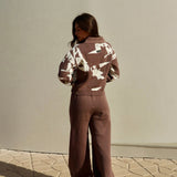 Brown Confetti Knit Set