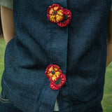 Denim Vest - Poppy Field