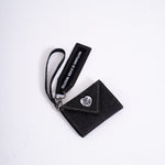Heart Logo Wallet — Black Denim open view