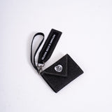 Heart Logo Wallet — Black Denim open view