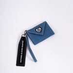 Heart Logo Wallet — Blue Denim closed view