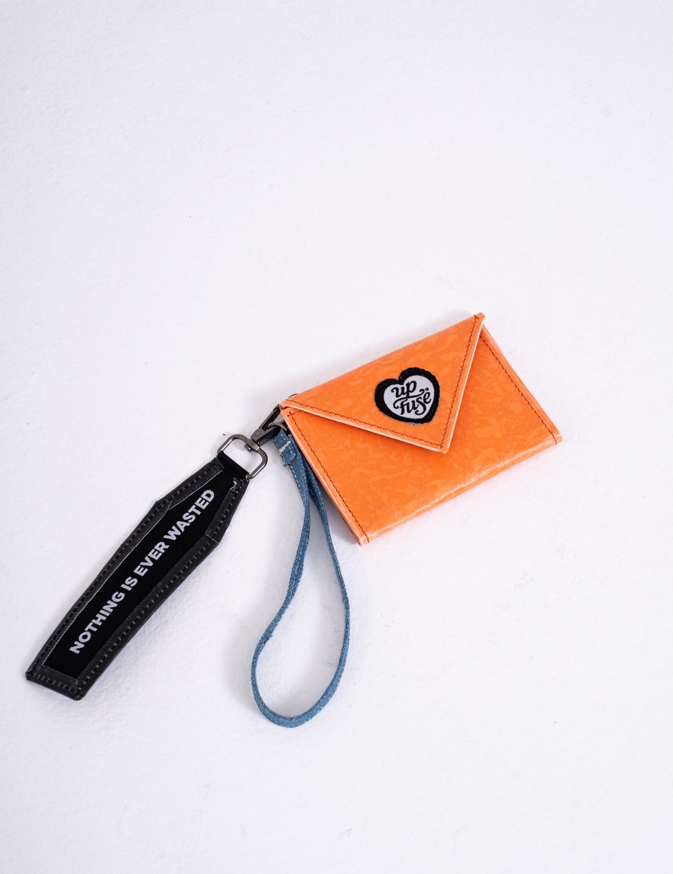 Heart Logo Wallet — Orange closed view