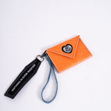 Heart Logo Wallet — Orange closed view