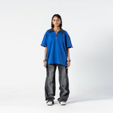 Denim Collared Polo Shirt - Royal Blue