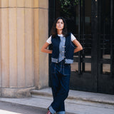 Asymmetric Denim Vest in Blue